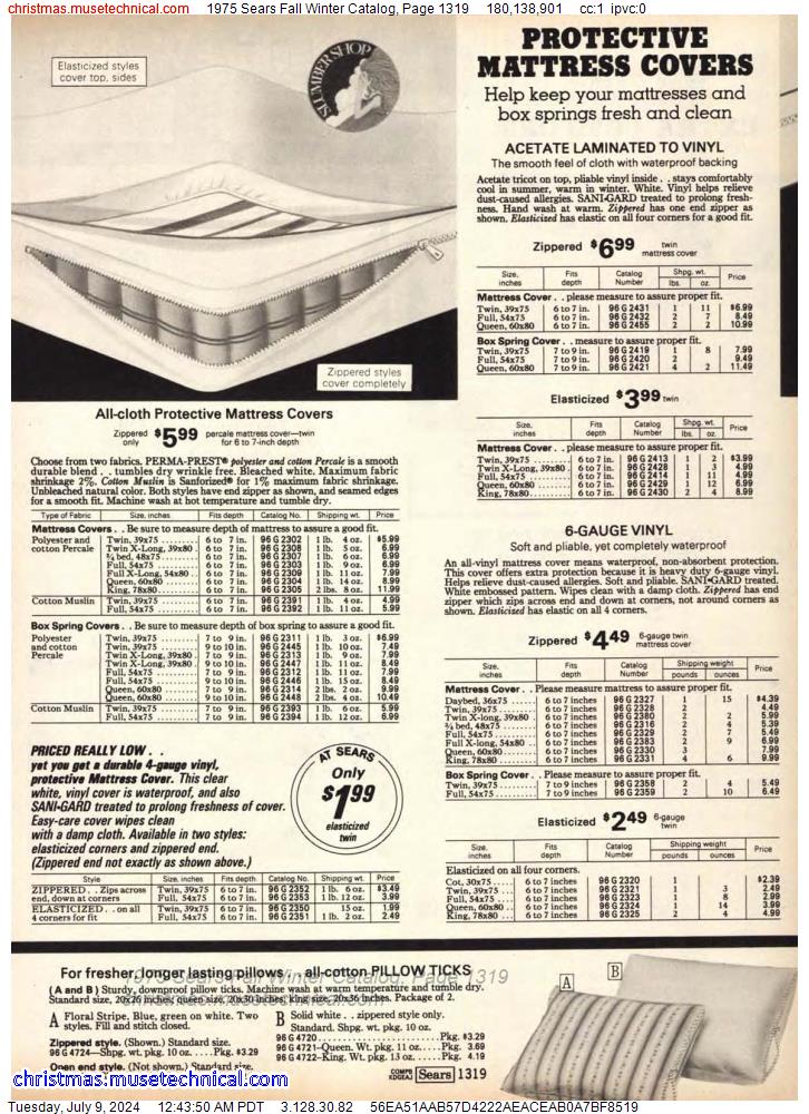 1975 Sears Fall Winter Catalog, Page 1319