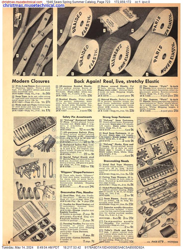1946 Sears Spring Summer Catalog, Page 723