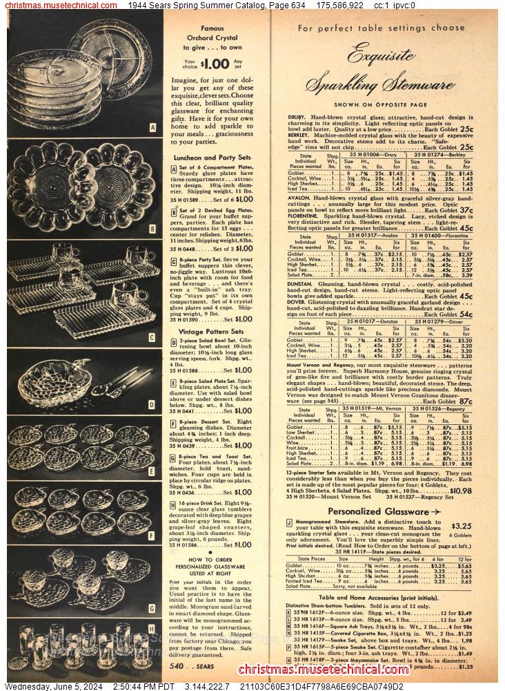 1944 Sears Spring Summer Catalog, Page 634