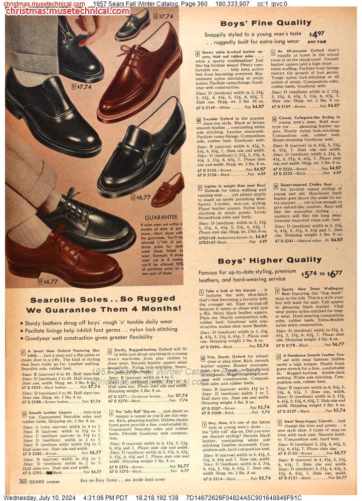 1957 Sears Fall Winter Catalog, Page 360