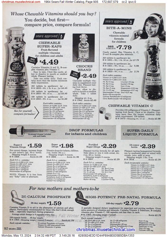 1964 Sears Fall Winter Catalog, Page 905