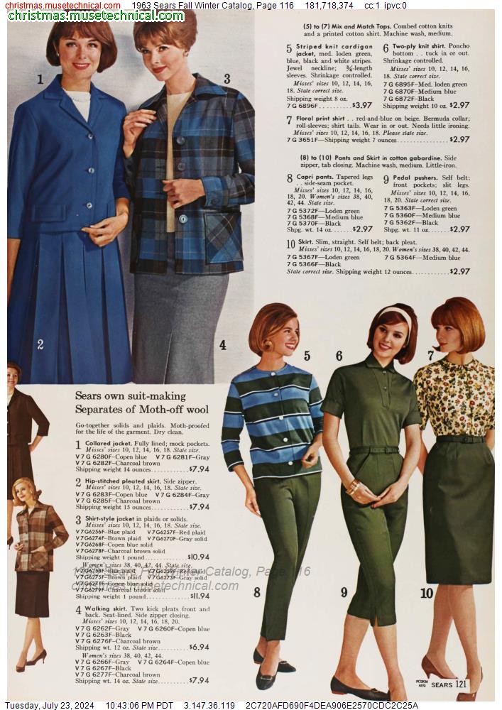 1963 Sears Fall Winter Catalog, Page 116