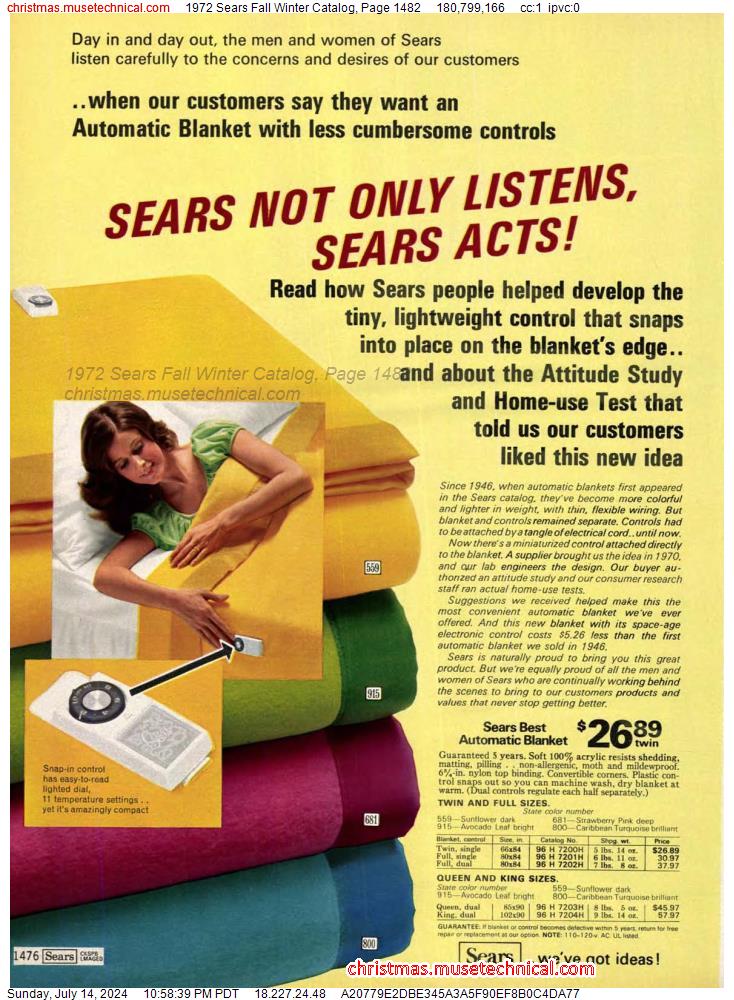 1972 Sears Fall Winter Catalog, Page 1482