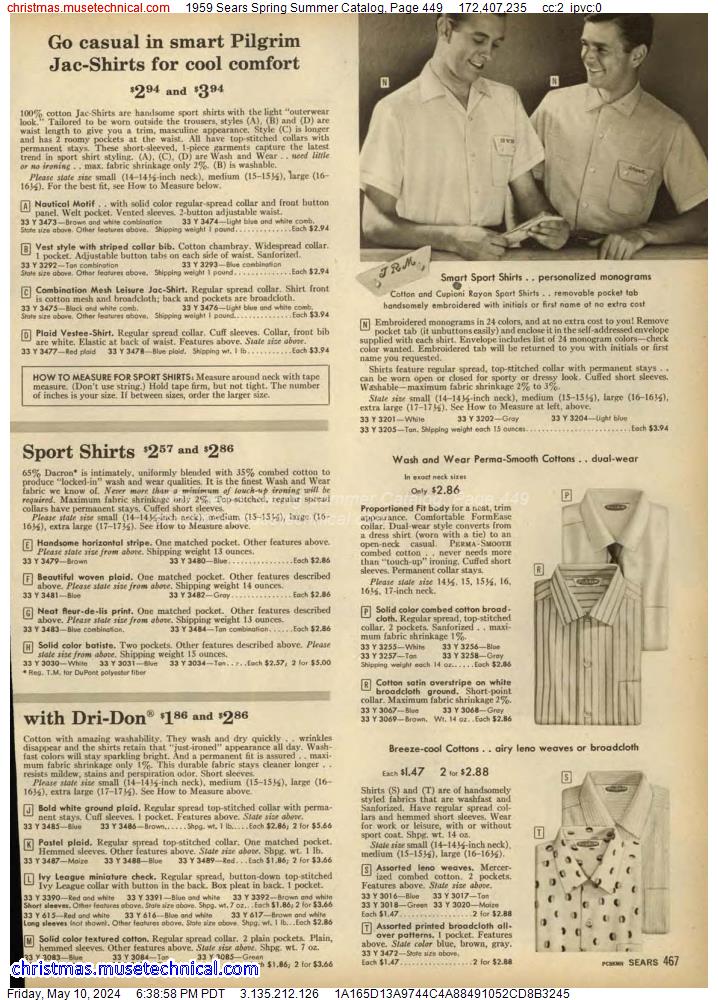 1959 Sears Spring Summer Catalog, Page 449
