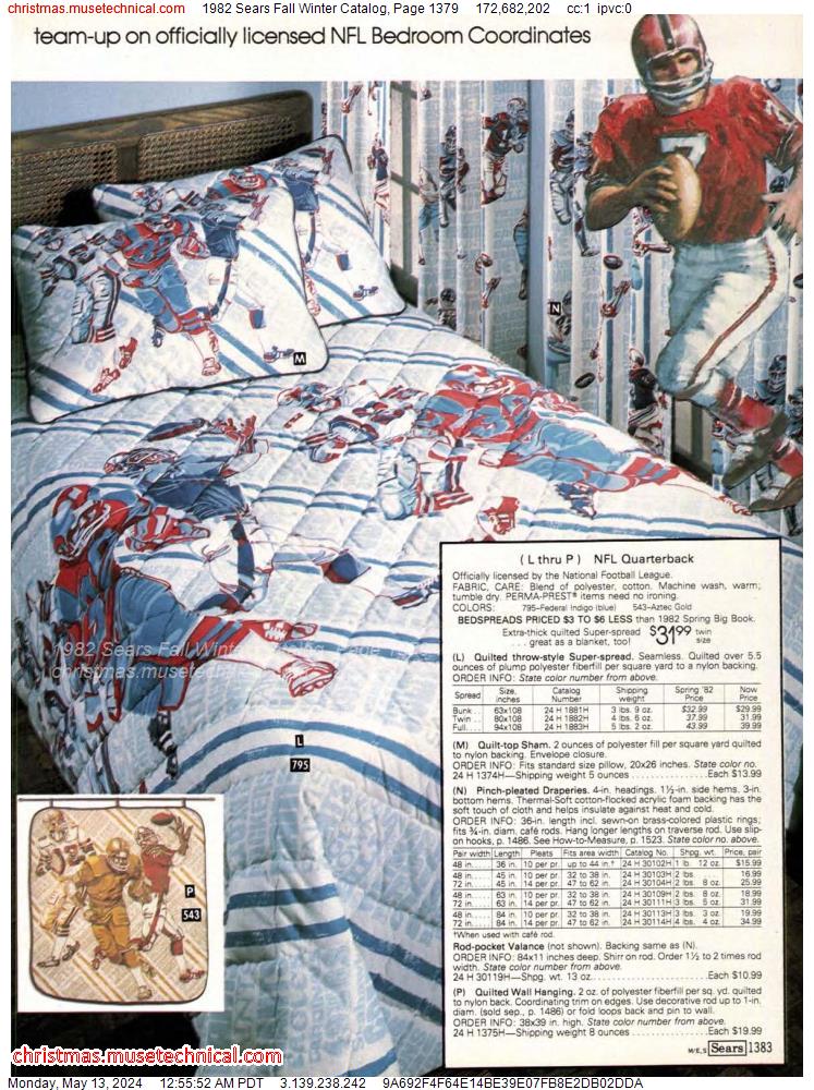 1982 Sears Fall Winter Catalog, Page 1379