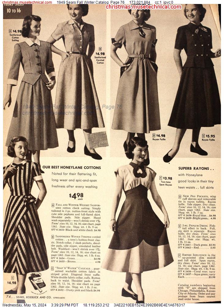 1949 Sears Fall Winter Catalog, Page 76