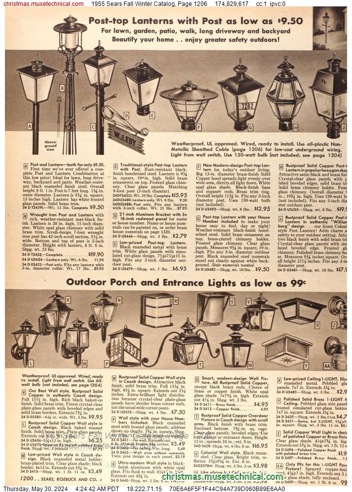 1955 Sears Fall Winter Catalog, Page 1206
