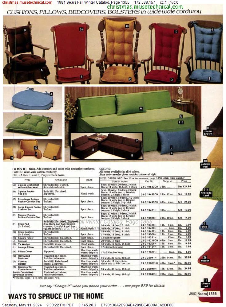 1981 Sears Fall Winter Catalog, Page 1355