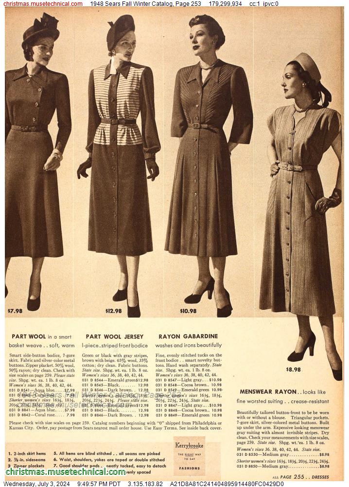 1948 Sears Fall Winter Catalog, Page 253