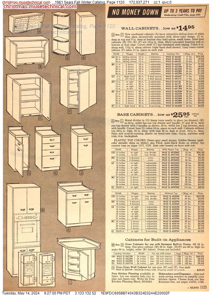 1961 Sears Fall Winter Catalog, Page 1120