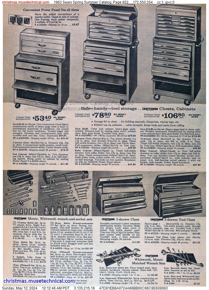 1963 Sears Spring Summer Catalog, Page 853
