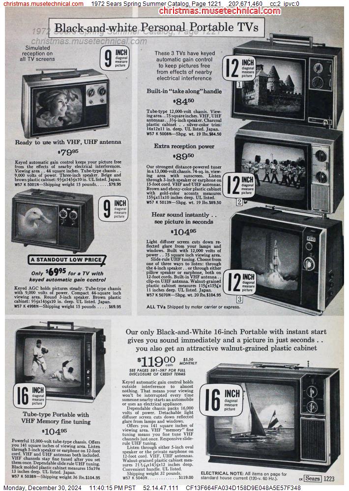 1972 Sears Spring Summer Catalog, Page 1221