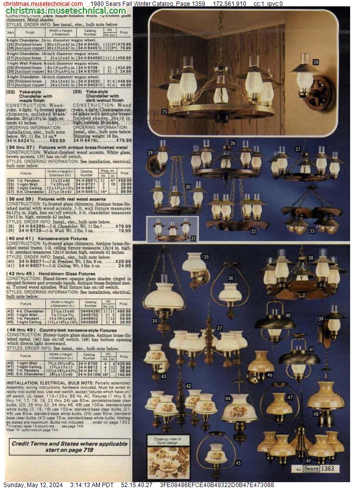 1980 Sears Fall Winter Catalog, Page 1359