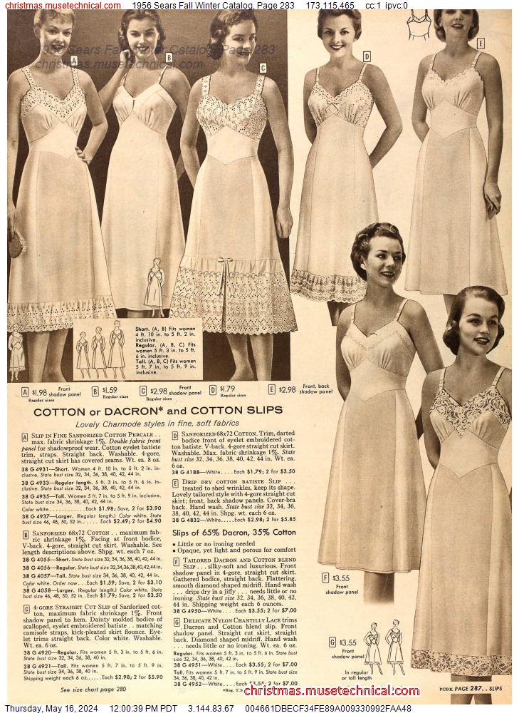 1956 Sears Fall Winter Catalog, Page 283