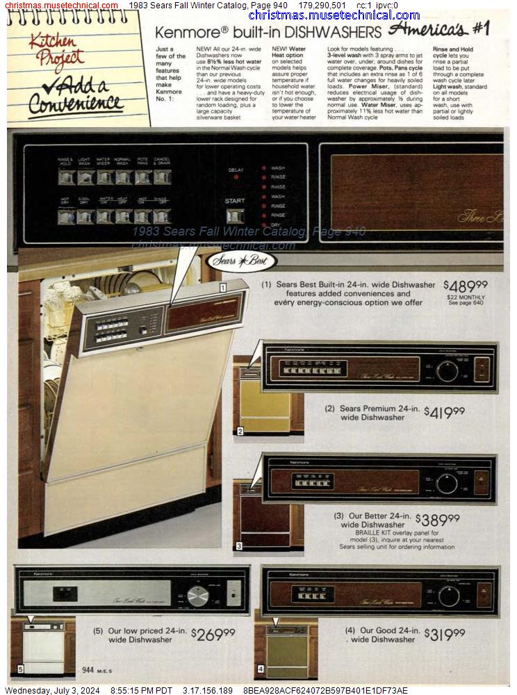 1983 Sears Fall Winter Catalog, Page 940