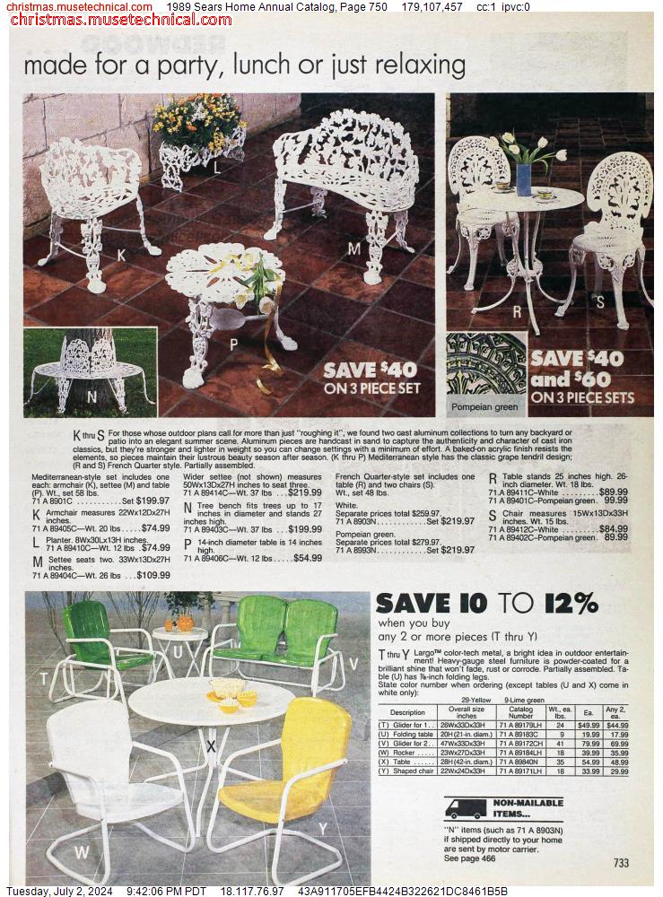1989 Sears Home Annual Catalog, Page 750