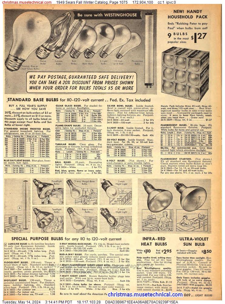 1949 Sears Fall Winter Catalog, Page 1075
