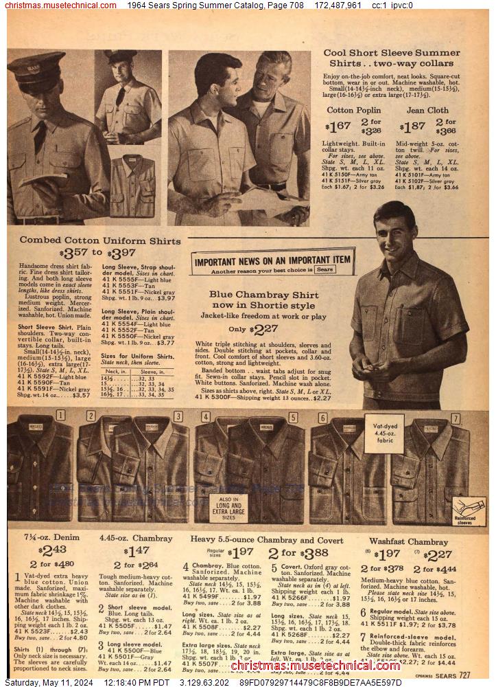 1964 Sears Spring Summer Catalog, Page 708