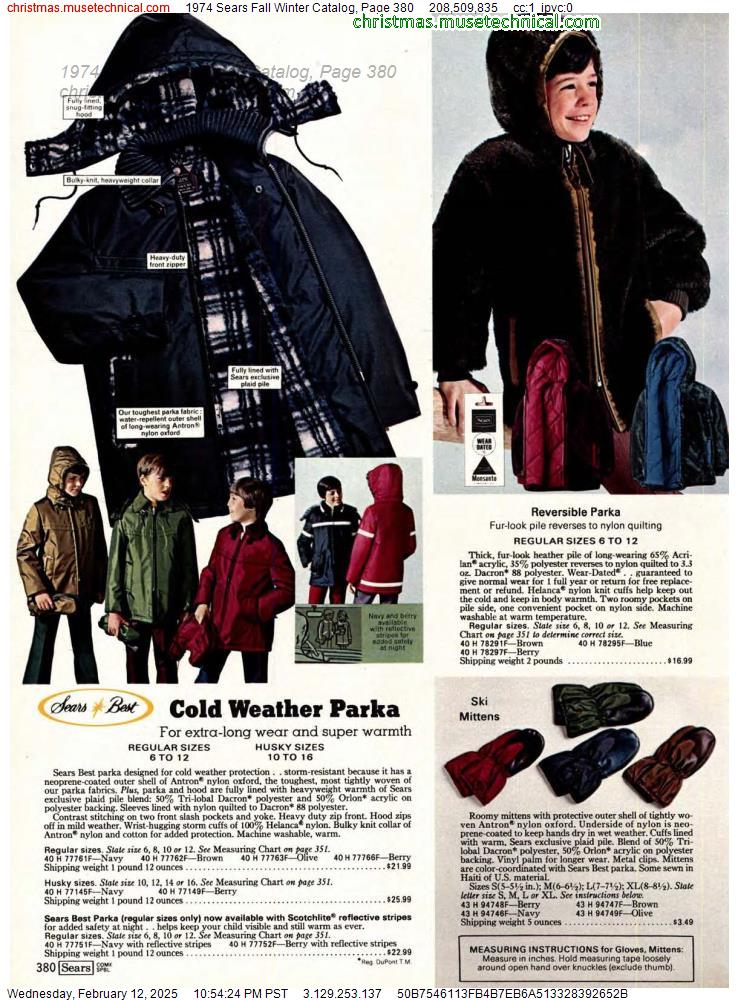 1974 Sears Fall Winter Catalog, Page 380