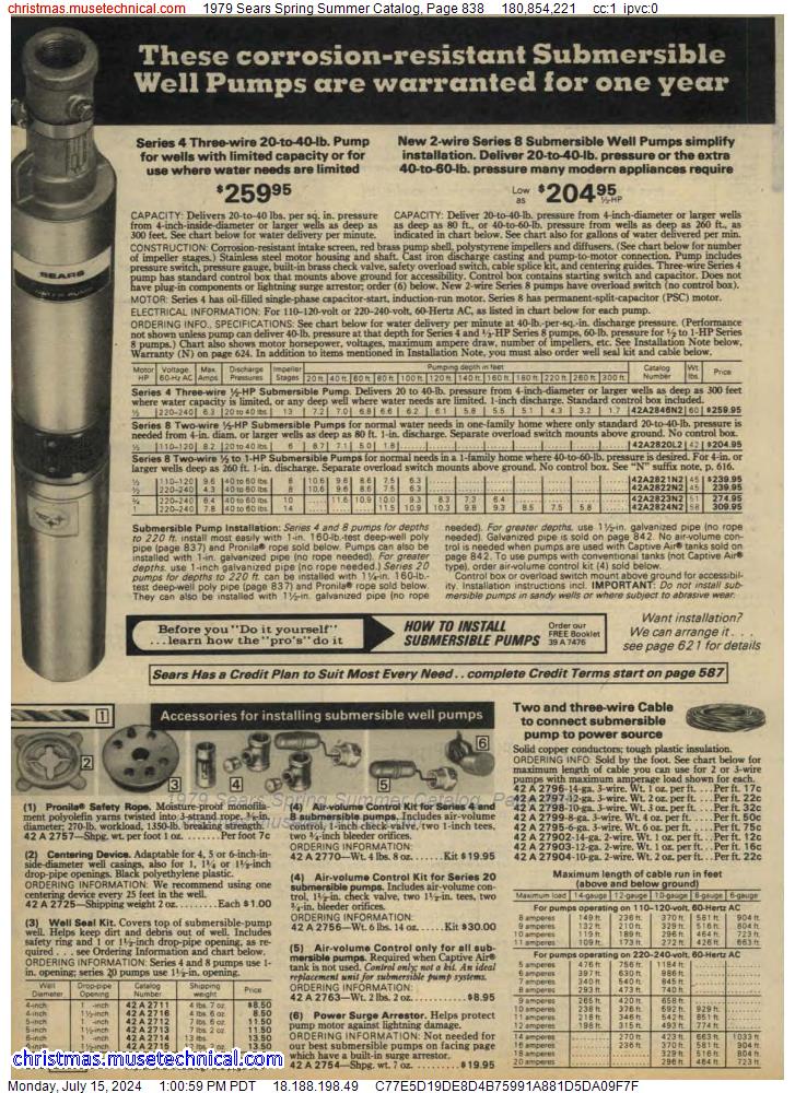1979 Sears Spring Summer Catalog, Page 838