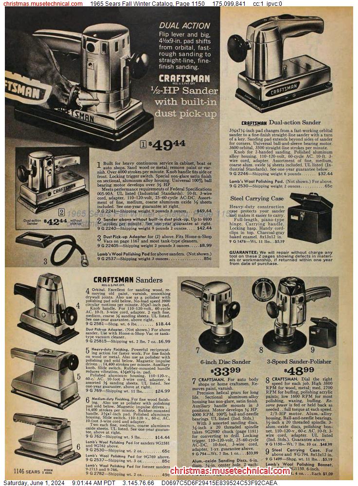 1965 Sears Fall Winter Catalog, Page 1150
