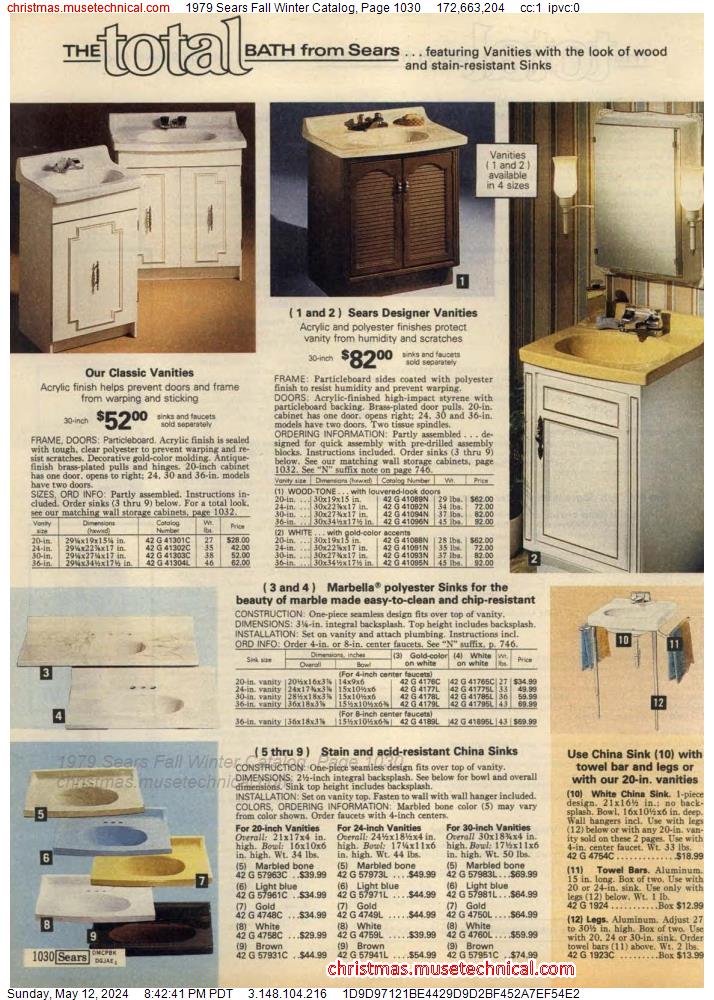 1979 Sears Fall Winter Catalog, Page 1030