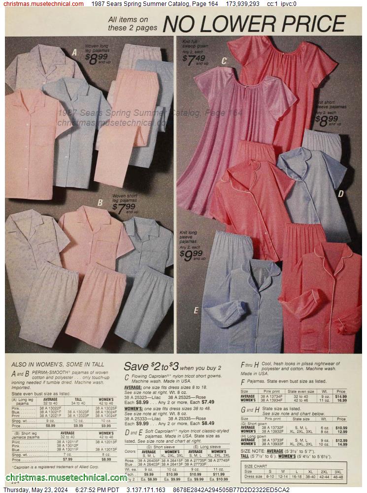 1987 Sears Spring Summer Catalog, Page 164