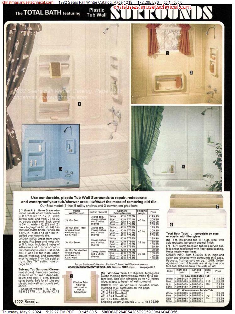 1982 Sears Fall Winter Catalog, Page 1218