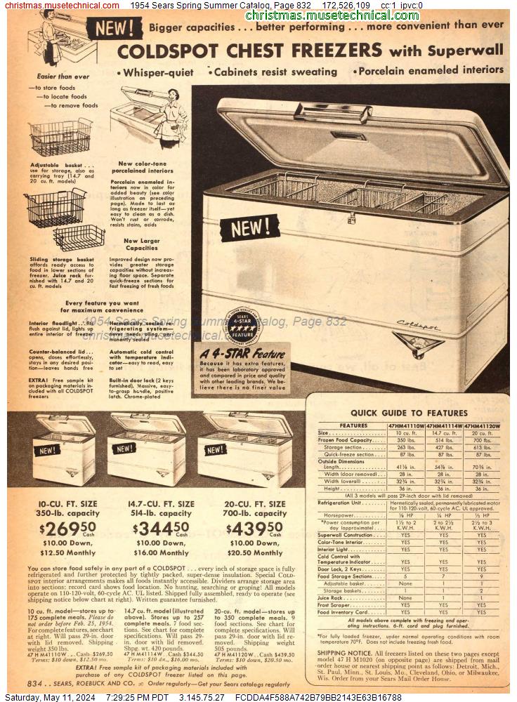 1954 Sears Spring Summer Catalog, Page 832