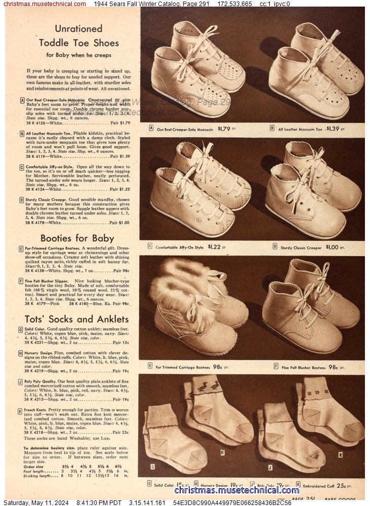 1944 Sears Fall Winter Catalog, Page 291