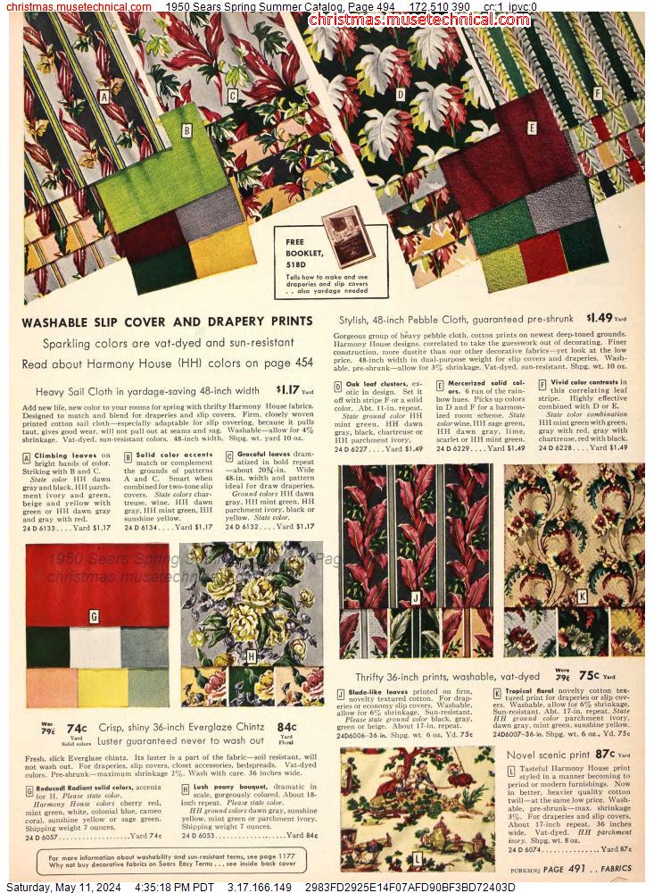 1950 Sears Spring Summer Catalog, Page 494