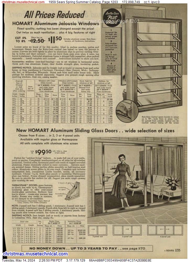 1959 Sears Spring Summer Catalog, Page 1203