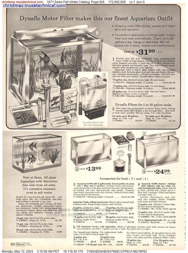 1971 Sears Fall Winter Catalog, Page 926