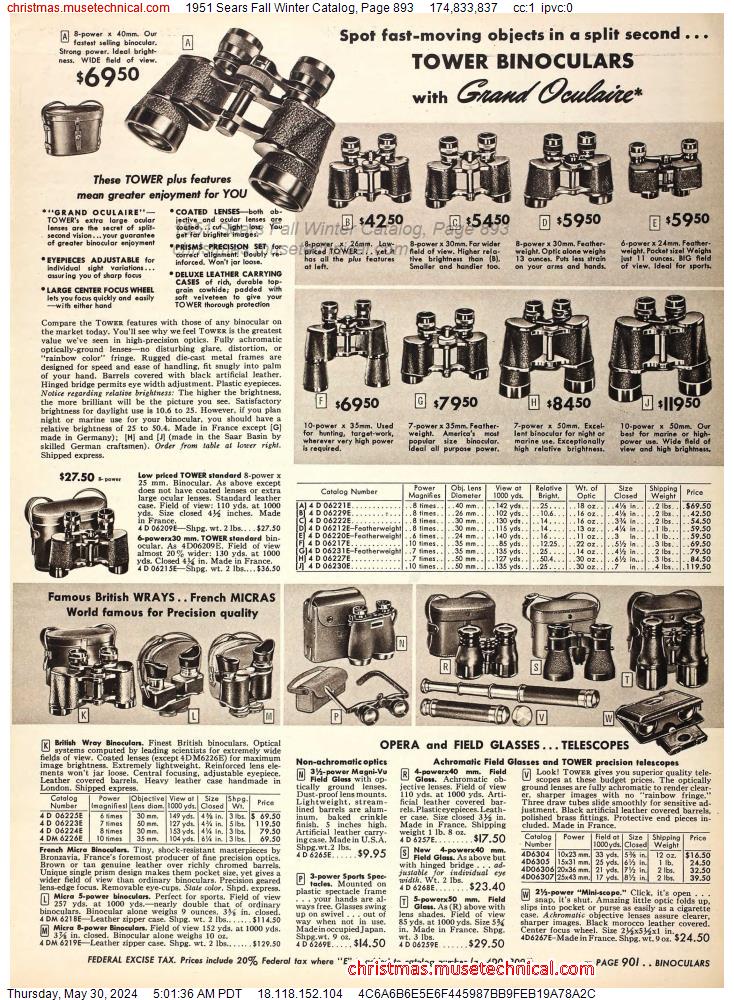 1951 Sears Fall Winter Catalog, Page 893