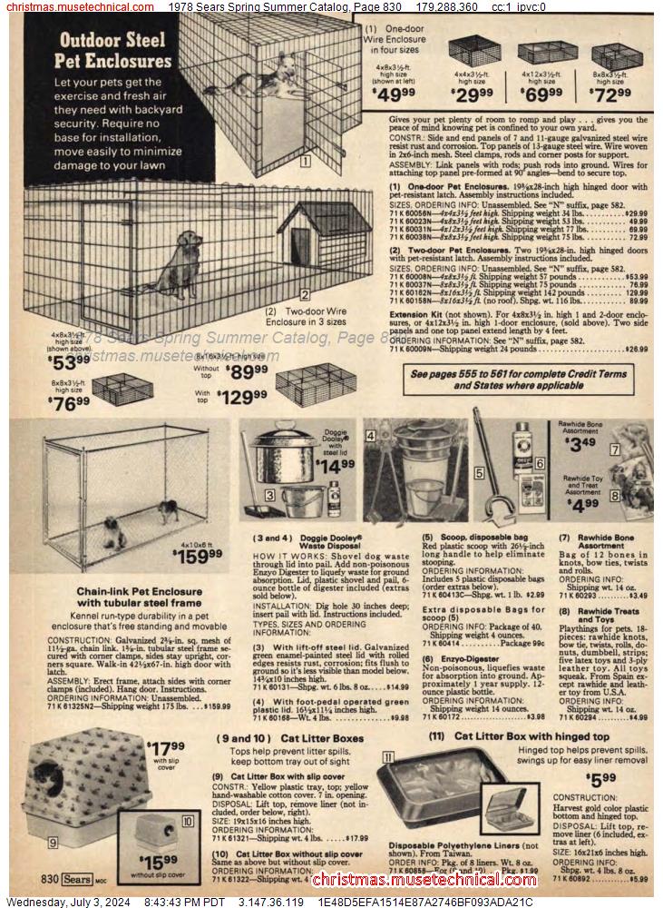 1978 Sears Spring Summer Catalog, Page 830