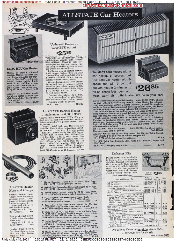 1964 Sears Fall Winter Catalog, Page 1041