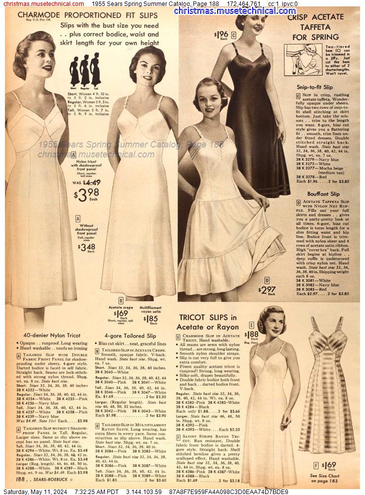 1955 Sears Spring Summer Catalog, Page 188