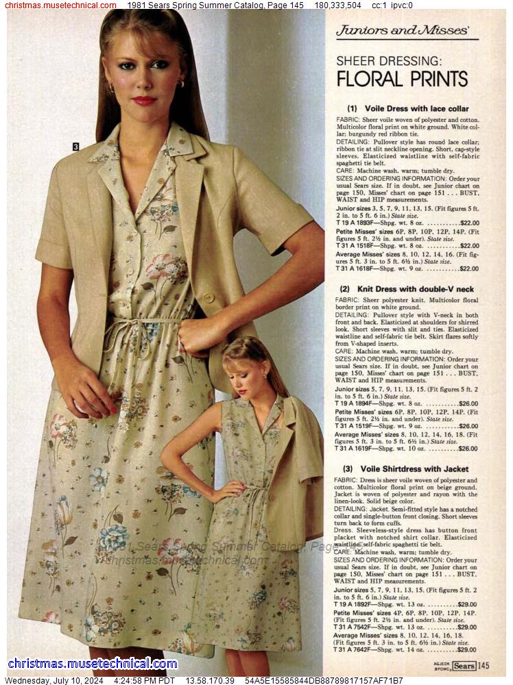 1981 Sears Spring Summer Catalog, Page 145