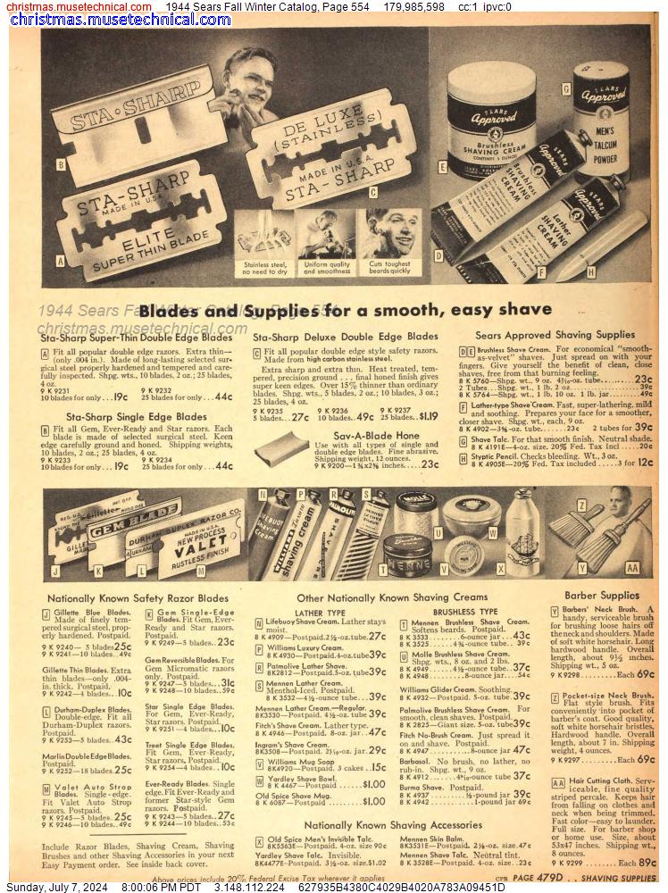1944 Sears Fall Winter Catalog, Page 554
