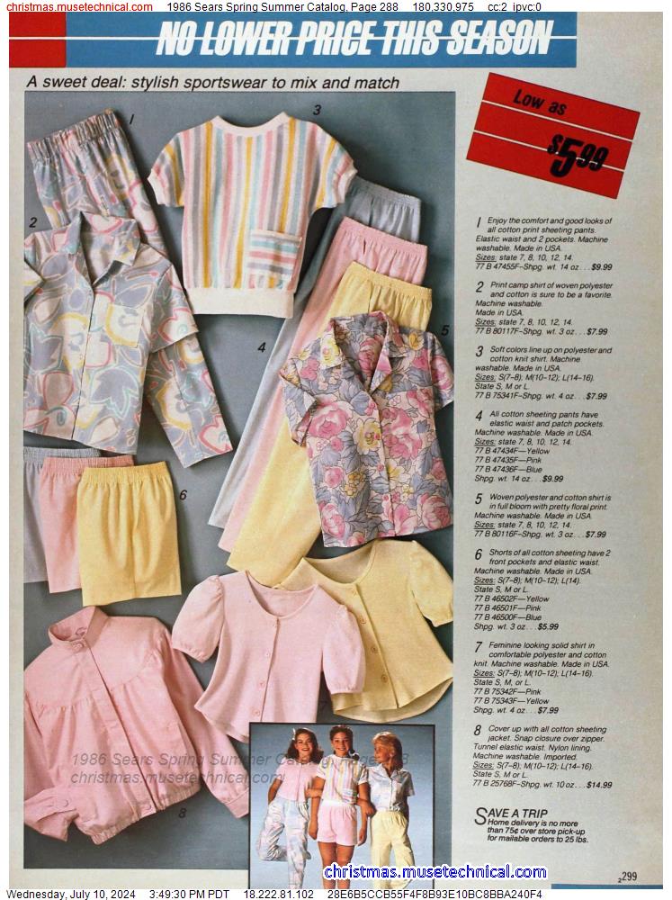 1986 Sears Spring Summer Catalog, Page 288