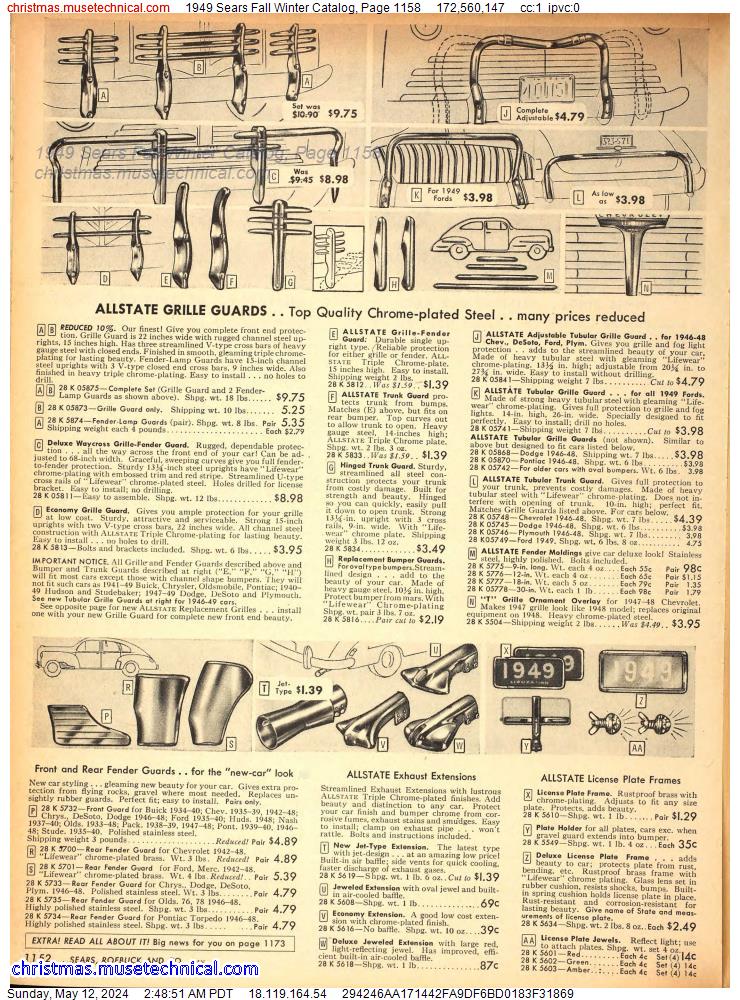1949 Sears Fall Winter Catalog, Page 1158
