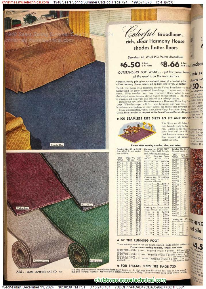 1948 Sears Spring Summer Catalog, Page 724