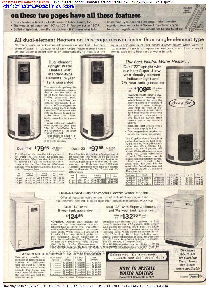 1975 Sears Spring Summer Catalog, Page 849