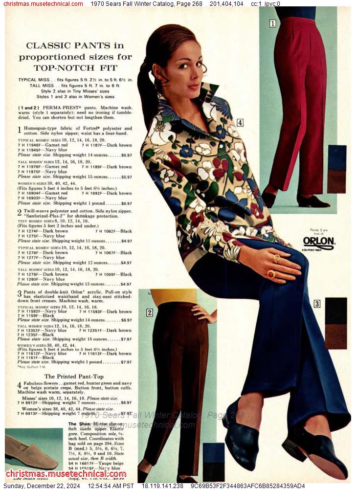 1970 Sears Fall Winter Catalog, Page 268