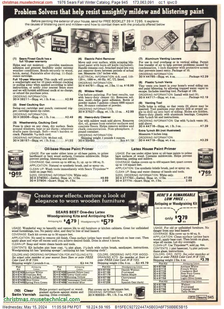 1976 Sears Fall Winter Catalog, Page 945