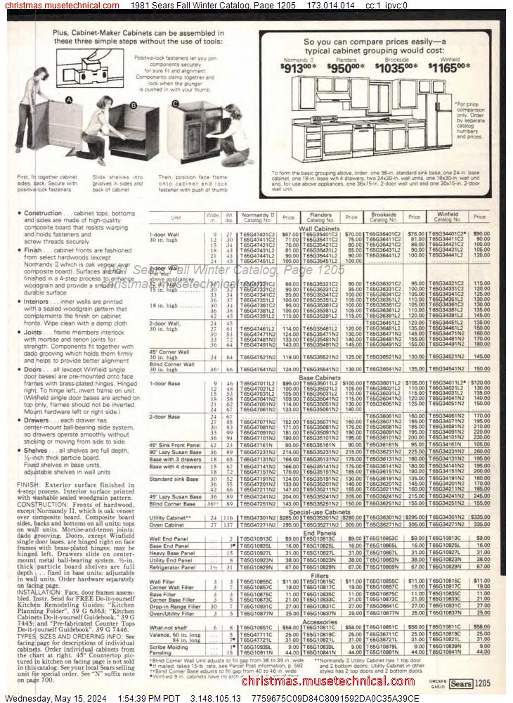 1981 Sears Fall Winter Catalog, Page 1205