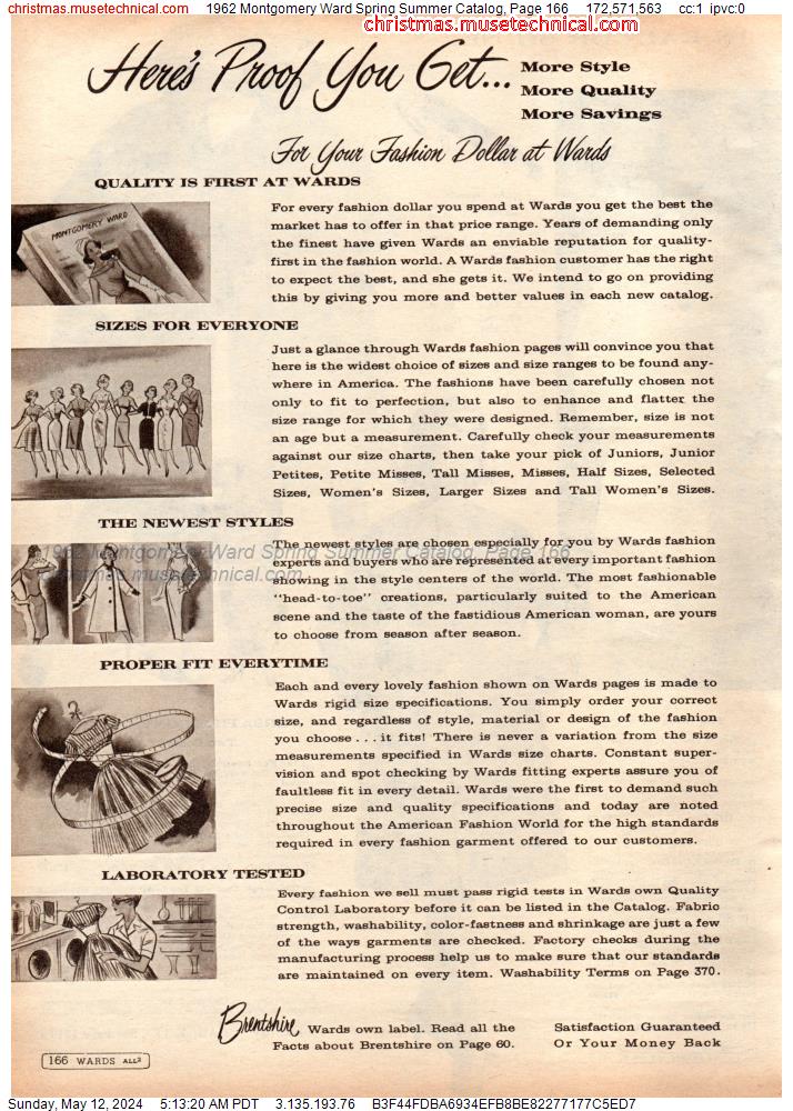 1962 Montgomery Ward Spring Summer Catalog, Page 166