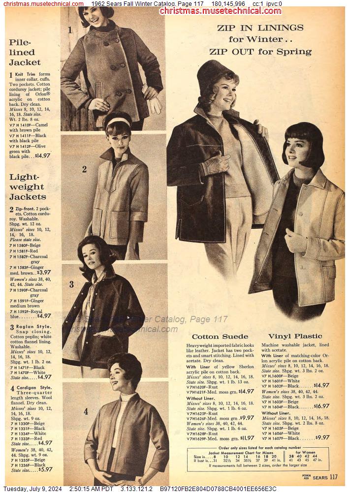 1962 Sears Fall Winter Catalog, Page 117