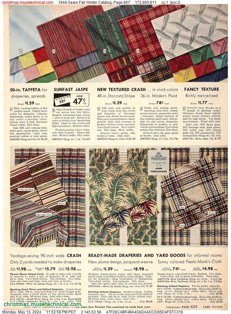 1949 Sears Fall Winter Catalog, Page 657