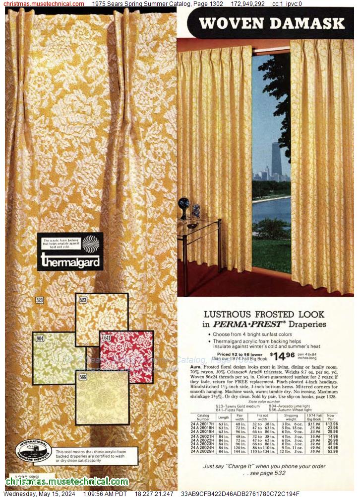 1975 Sears Spring Summer Catalog, Page 1302